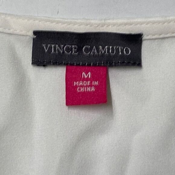 Vince Camuto Button Delicate Blouse Medium M Shirt Ivory NWT - Picture 4 of 7
